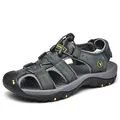 Sandales d'extérieur professionnelles en cuir à bout fermé pour hommes pour la plage - 38 / Gris