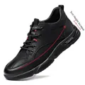 Men's stylish black leather casual sneakers featuring a 5cm height increase sole - 38 / Matte Heightened Style / Black