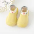 Comfortable yellow baby sock shoes with soft knit upper and heart pattern detail - 18/19 / Heart Low Top (0027) / Yellow