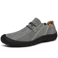 Men's grey outdoor hiking shoe with durable rubber sole and stitching detail - Gray