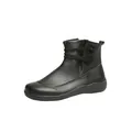 Bottines en cuir noir pour femmes avec détail de bride à bouton unique - 35 / Bottines Martin / Noir