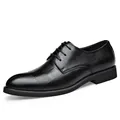Gedetailleerd zijaanzicht van zwarte leren schoenen met een elegante textuurafwerking. - 37 / Zwart Hoogtevergrotend Model