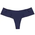 Χωρίς ραφές σκούρο μπλε εσώρουχο thong από μετάξι πάγου, άνετο χαμηλοκάβαλο σχέδιο - Μπλε