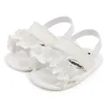 Süße weiße Lauflern-Sandalen für Baby-Mädchen mit Rüschenriemen und weicher Sohle - 11cm / Weiß