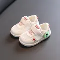 Zapatillas blancas transpirables para bebés con detalle de astronauta luminoso para 0-3 años - Rosa