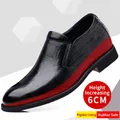 Zapatos de vestir para hombre en cuero negro con textura de cocodrilo y alza de 6cm - 37 / Estilo con Aumento de Altura (2901-36) / Negro