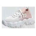 Scarpe da ginnastica traspiranti rosa e bianche con suola spessa e plateau per donna moda - 35 / Rosa