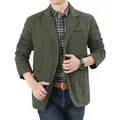 Men's casual army green cotton blazer jacket with a relaxed fit for spring and autumn - M / Tops / Army Green
