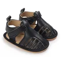 Sandales bébé noires respirantes à semelle souple pour les nourrissons de 0 à 1 an - Noir