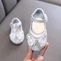 Zapatos de princesa plateados para niña con lazo de diamantes y purpurina. - 21 / Plateado