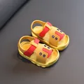 Bright yellow and red baby toddler sandals with non-slip soft soles for summer wear - 16 / Yellow