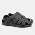 Sandalias de playa de cuero negro para hombre, cómodas y ligeras para el verano 2022 - Marrón