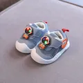 Scarpe primi passi blu per neonati con luci LED lampeggianti e motivo astronauta - Taglia 16 (Lunghezza Interna 11,5 cm) / Blu