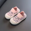 Pink leopard print breathable mesh toddler walking shoes with soft anti-slip soles - 21 / Leopard Print Style / Pink