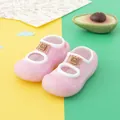 Pink baby anti-slip walker shoes with soft sole and cute cat patch - Size 18/19 (11.5cm Inner Length) / Pink