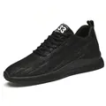 Chaussures de course noires en mesh pour hommes avec semelle compensée invisible de 6 cm - 38 / Noir Pur