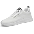 Chaussures de course blanches en maille pour hommes avec talon compensé caché de 6 cm - 38 / Blanc