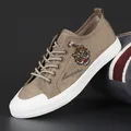 Baskets professionnelles en toile kaki pour hommes avec broderie tête de tigre - 38 / Kaki