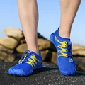 Duurzame blauw-gele sneldrogende blotevoetenwaterschoenen voor professioneel buitengebruik - 35 / Saffierblauw