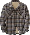 Veste chemise en flanelle à carreaux pour homme avec doublure en polaire chaude. - S / Hauts / Carreaux Gris