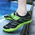 Quick-drying non-slip children's swimming water shoes in vibrant neon green and black - 35 / Green