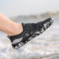 Durable unisex water trekking shoes featuring black and white pattern for wading - 36 / Black (A026)