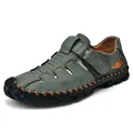 Handgenähte Herren-Outdoor-Sandalen für den Strand, atmungsaktiv, in Blau-Grau-Tönen - 38 / Grün