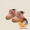 Pink leather toddler Martin boots for baby walking shoes in spring and autumn style - Size 23 / Inner 14.5cm / Pink (Single Shoes)