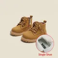 Classic brown toddler Martin boots with unlined interior design - Size 23 / Inner 14.5cm / Tan (Single Shoe)