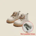 Durable beige toddler Martin boots with soft non-slip sole for baby boys and girls - Size 23 / Inner 14.5cm / Beige (Single Shoes)