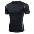 Men's black short-sleeve compression t-shirt for fitness and quick-dry gym training - S / Tops / Classic Black Style