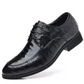 Elegantes zapatos de vestir de piel de oveja negra para hombre con punta afilada - 40 / Negro