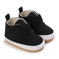 Classic black soft sole baby walker shoes with velcro strap for infants 0-1 year old. - Black