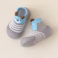 Süße blau gestreifte Baby-Socken-Schuhe mit Cartoon-Bär-Design für Kleinkinder - Grau Gestreifte Ente