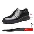 Scarpe formali da uomo in pelle nera con suola da 3 cm e soletta interna rialzata di 3 cm. - 37 / Stile Rialzato 6cm (28358) / Nero