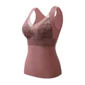 Elegant rose pink thermal camisole for women with lace detailing and soft inner fleece. - Tops / 2XL (60-70kg) / Camel