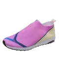 Women's casual pink flyknit slip-on sneakers with breathable knit upper and textured sole - 35 / Purple