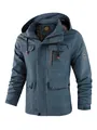 Professionele blauwe heren vrijetijds parka jas met capuchon voor lente en herfst mode - 5XL / Tops / Klassiek Lichtblauw (2889)