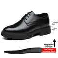 Herren Business-Anzugschuhe aus Leder mit 3cm Einlegesohle und 5cm Plateausohle - 37 / Ganzjahres 8CM Höhenvergrößerung (9102) / Schwarz