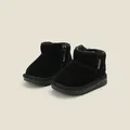 Warme schwarze Kleinkind-Schneestiefel mit weichem Plüschfutter und seitlichem Reißverschluss - Größe 16 (Innenlänge 12.5cm) / Schwarz (High Top)