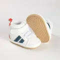 Weiße Winter-Babylauflernschuhe mit warmem Pelzfutter und Klettverschlussband - 9907 Weiß Blau