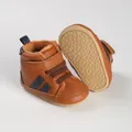 Warme braune Baby-Winterschuhe mit Fleecefutter und Klettverschluss für Lauflerner - 9907 Braun