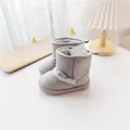 Cozy grey children's winter snow boots with soft fur lining and cute ear detail - Gray (35068)