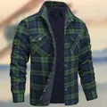 Veste chemise à carreaux verts pour homme avec doublure matelassée et boutonnage - S / Hauts / Carreaux verts