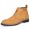 Botas Martin clásicas de ante beige para hombre con suela de goma dentada resistente - 37 / Amarillo