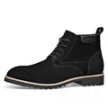 Botines Martin de gamuza negra para hombre estilo británico con cordones y punta fina - 37 / Negro