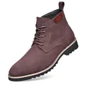 Elegantes botas de ante marrón oscuro para hombre con una suela de goma cómoda - 37 / Marrón Oscuro