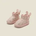 Warme rosa gefütterte Kleinkind-Schneestiefel mit süßen Cartoon-Hasenohren - Rosa