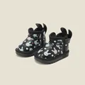Warme schwarze Kleinkind-Schneestiefel mit süßen Kaninchenmustern und dekorativen Hasenohren - Schwarz