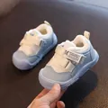 Cozy winter toddler shoes with blue leather exterior and warm faux fur lining - Size 15-19 (MOQ 5 Pairs) / Blue